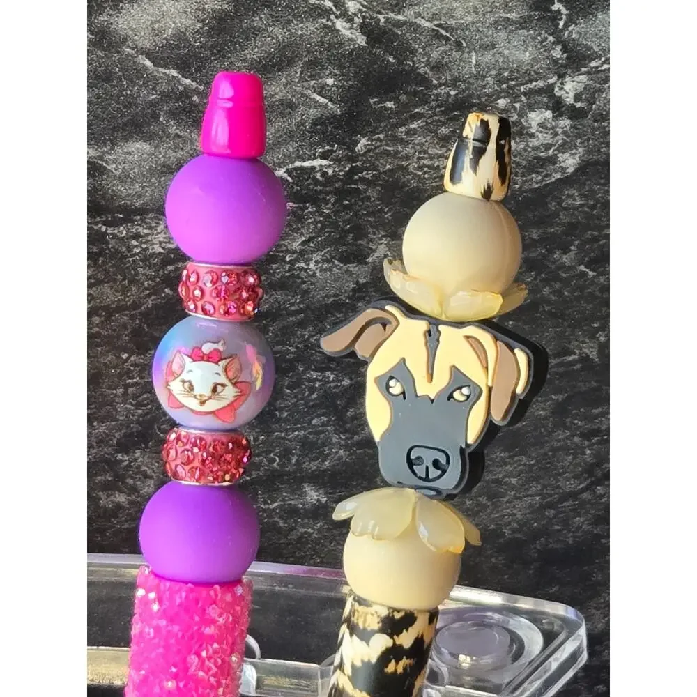 Pens, Ball Point, Set of 5 for Party Bags, Focal Beads, Assorted Colors & Styles